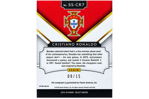 2015-16 Panini Select Soccer – Select Signatures Cristiano Ronaldo #SS-CR7