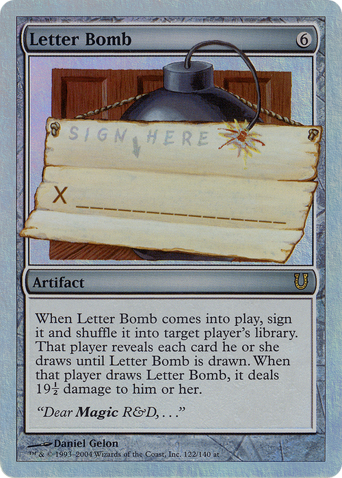 Letter Bomb (Alternate Foil) (UNH-122★) - Unhinged Foil