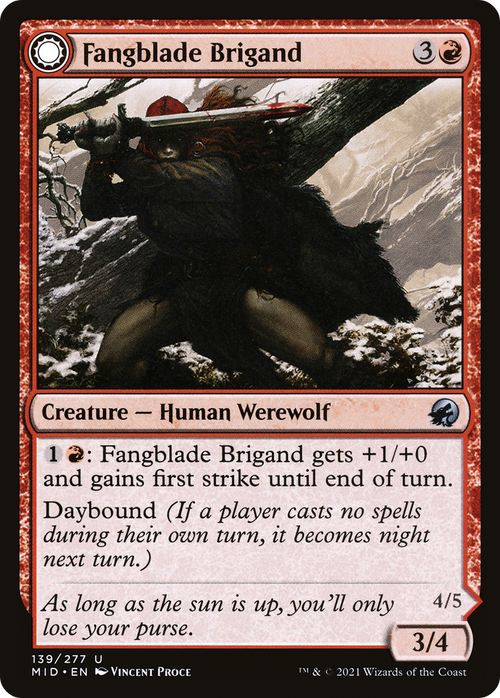 Fangblade Brigand (MID-139) - Innistrad: Midnight Hunt: (Double Faced Transform)