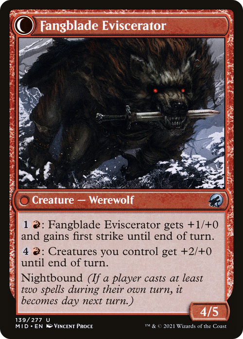 Fangblade Brigand (MID-139) - Innistrad: Midnight Hunt: (Double Faced Transform)