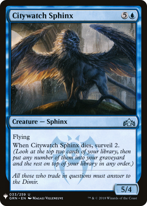 Citywatch Sphinx (LIST-GRN-33) - The List