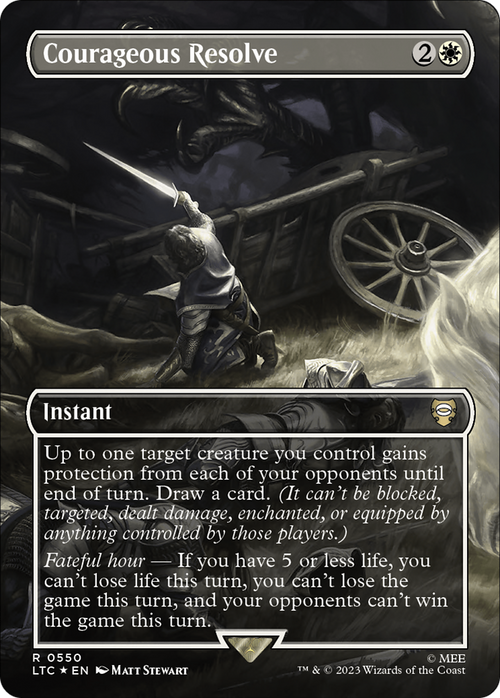 Courageous Resolve (Borderless) (Surge Foil) (LTC-550) - Tales of Middle-earth Commander Foil