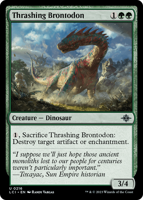 Thrashing Brontodon (LCI-216) - The Lost Caverns of Ixalan Foil