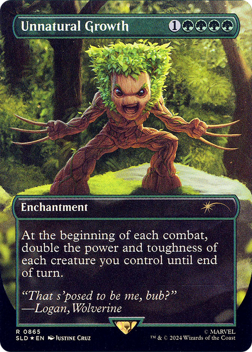 Unnatural Growth (Rainbow Foil) (SLD-865) - Secret Lair Drop (Borderless) Foil