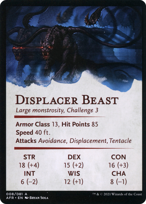 Displacer Beast // Displacer Beast (AAFR-008) - Adventures in the Forgotten Realms Art Series (Borderless)