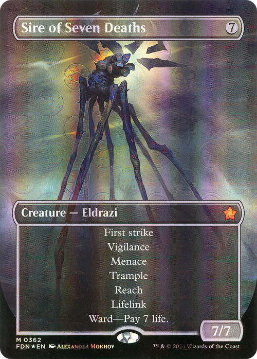 Sire of Seven Deaths (Borderless) (Mana Foil) (FDN-362) - Foundations Foil