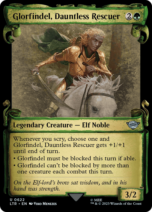 Glorfindel, Dauntless Rescuer (Showcase Scrolls) (LTR-622) - The Lord of the Rings: Tales of Middle-earth: (Showcase) Foil