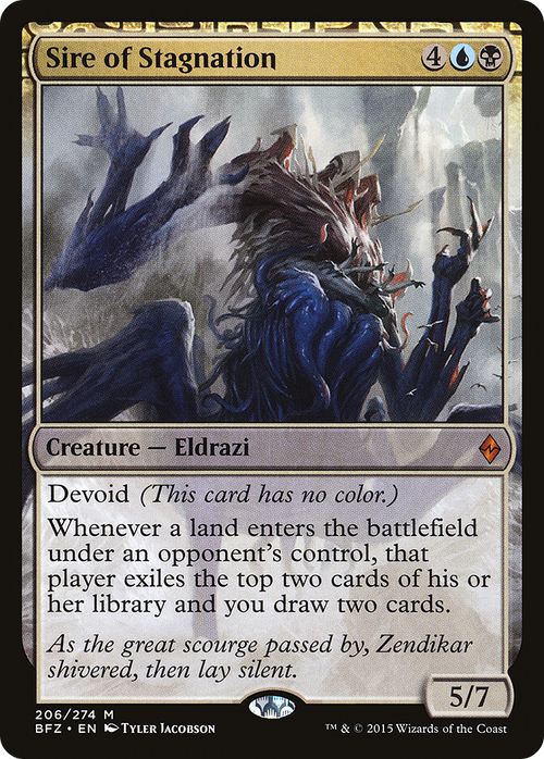 Sire of Stagnation (BFZ-206) - Battle for Zendikar: (devoid) Foil
