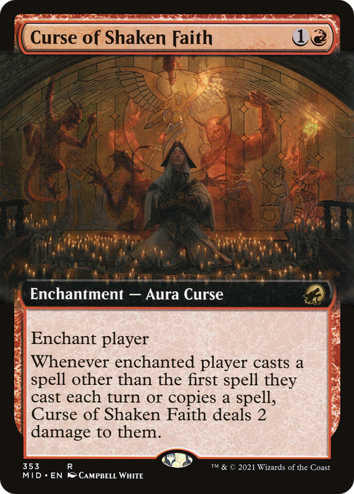 Curse of Shaken Faith (Extended Art) (MID-353) - Innistrad: Midnight Hunt: (Extended Art)