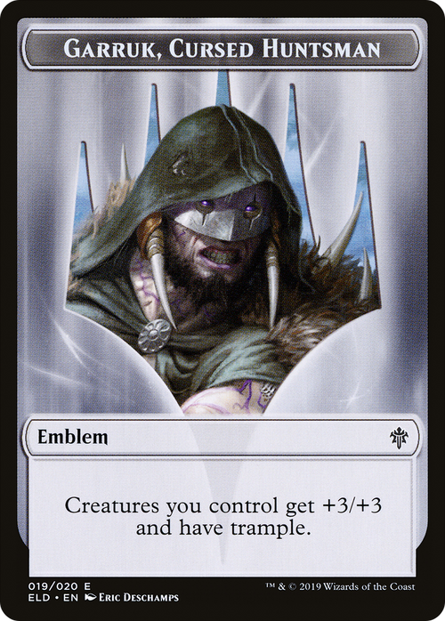Garruk, Cursed Huntsman Emblem (TELD-019) - Throne of Eldraine Tokens Foil