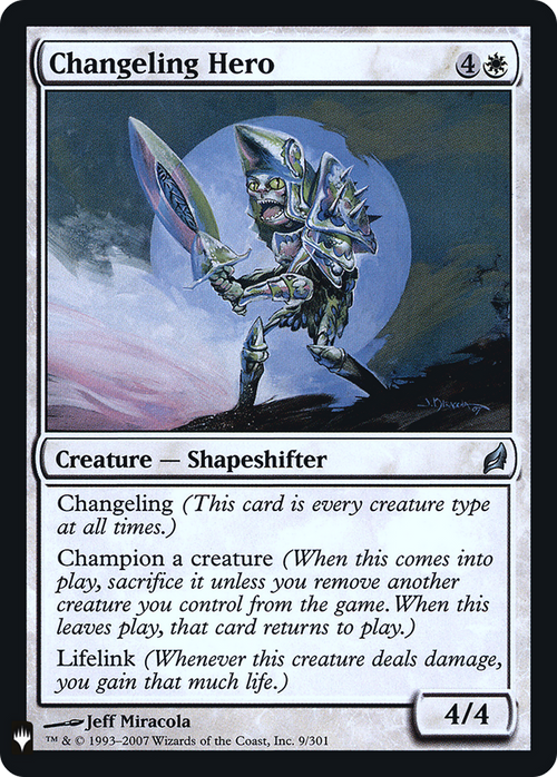 Changeling Hero (PLST-LRW-9) - The List