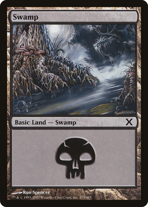 Swamp (373) (10E-373) - Tenth Edition Foil