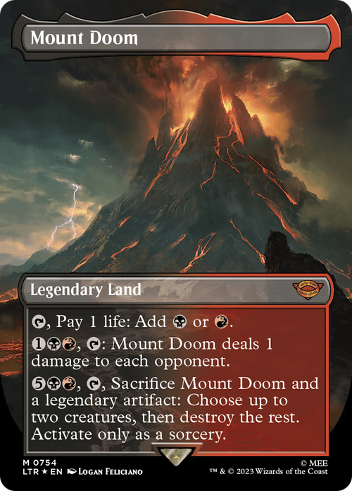 Mount Doom (Borderless) (Surge Foil) (LTR-754) - The Lord of the Rings: Tales of Middle-earth Foil
