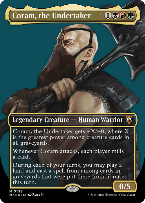 Coram, the Undertaker (Borderless) (Ripple Foil) (M3C-138) - Modern Horizons 3 Commander Foil