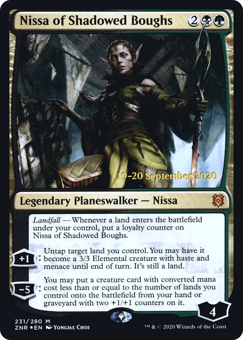 Nissa of Shadowed Boughs (PRE-231S) - Zendikar Rising Promos Foil