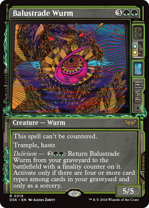 Balustrade Wurm (Showcase) (DSK-319) - Duskmourn: House of Horror: (Showcase)