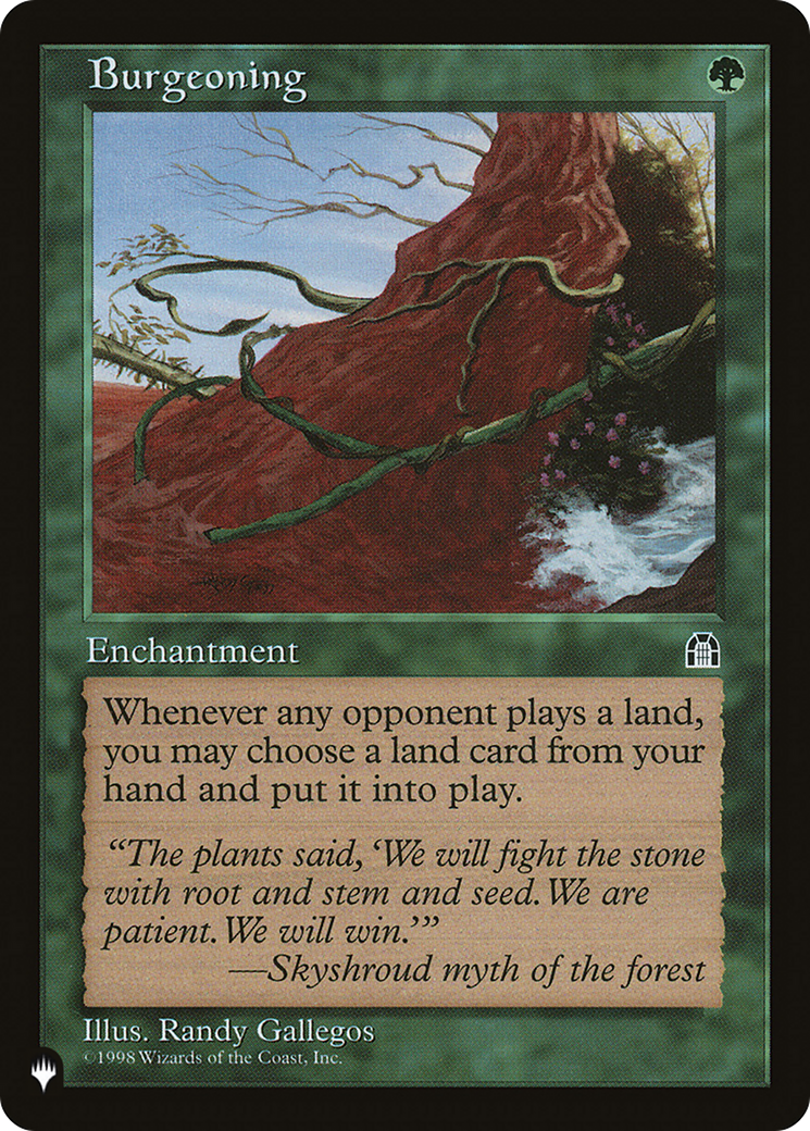 Burgeoning (LIST-) - The List