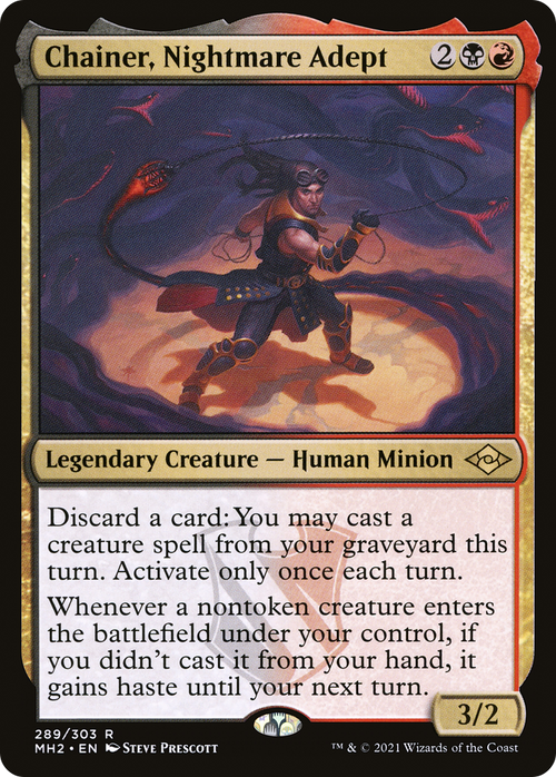 Chainer, Nightmare Adept (MH2-289) - Modern Horizons 2 Etched Foil