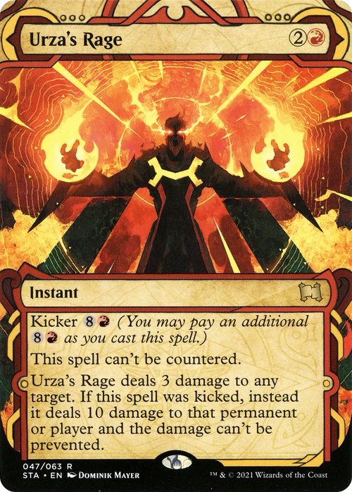 Urza's Rage (STA-047) - Strixhaven Mystical Archive: (Showcase) (Borderless) Etched Foil