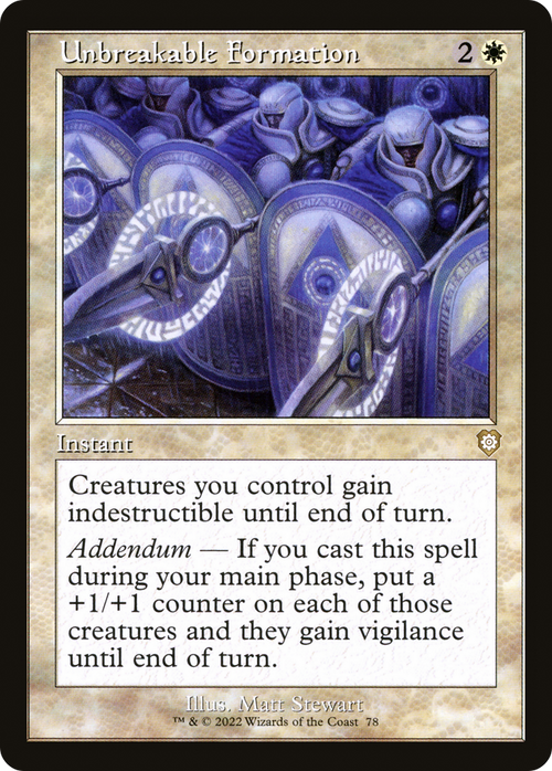 Unbreakable Formation (Retro Frame) (BRC-078) - The Brothers' War Commander