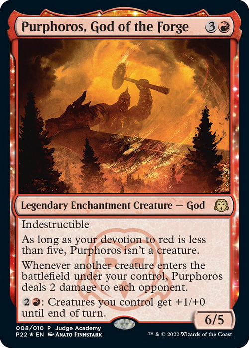 Purphoros, God of the Forge (JDG-008) - Judge Gift Cards 2022: (enchantment) Foil