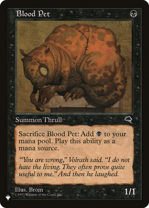 Blood Pet (LIST-) - The List