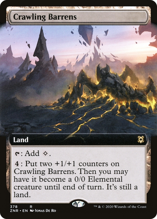 Crawling Barrens (Extended Art) (ZNR-378) - Zendikar Rising: (Extended Art) Foil