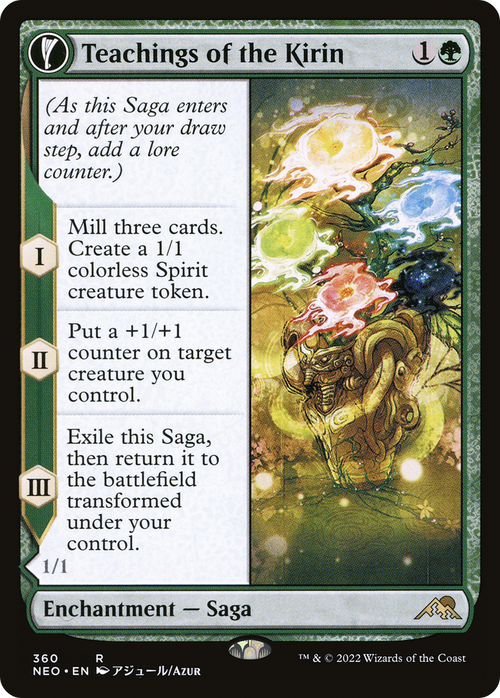 Teachings of the Kirin (Showcase) (NEO-360) - Kamigawa: Neon Dynasty: (Showcase, fandfc) Foil