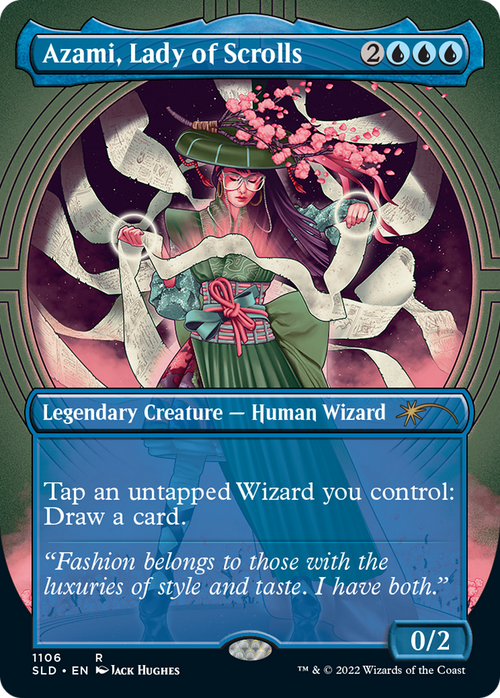Azami, Lady of Scrolls (Borderless) (SLD-1106) - Secret Lair Drop