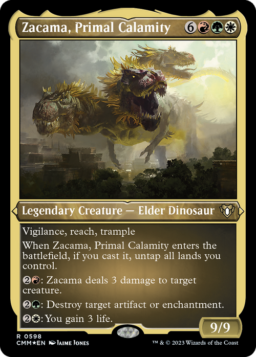 Zacama, Primal Calamity (Foil Etched) (CMM-598) - Commander Masters Foil