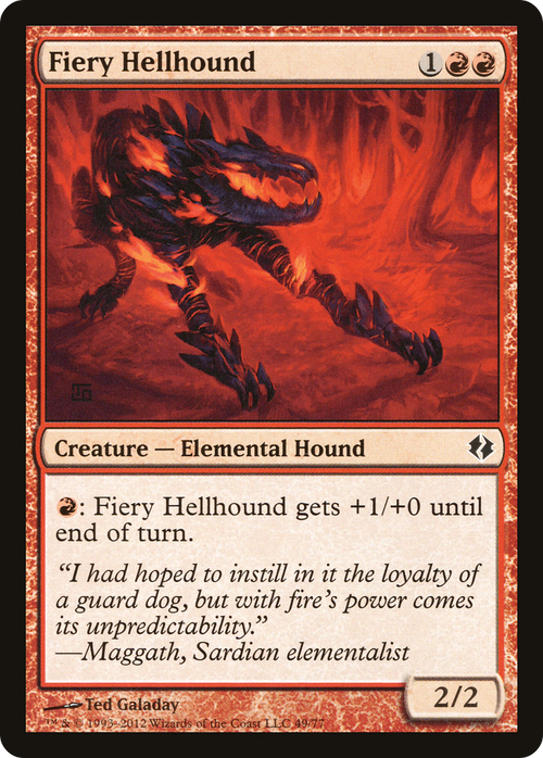 Fiery Hellhound (DDI-049) - Duel Decks: Venser vs. Koth