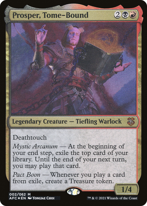 Prosper, Tome-Bound (Display Commander) - Thick Stock (AFC-002) - Forgotten Realms Commander Display Commanders Etched Foil