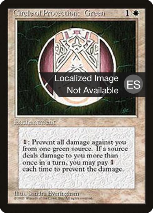 Circle of Protection: Green (4BB-) - Fourth Edition Foreign Black Border