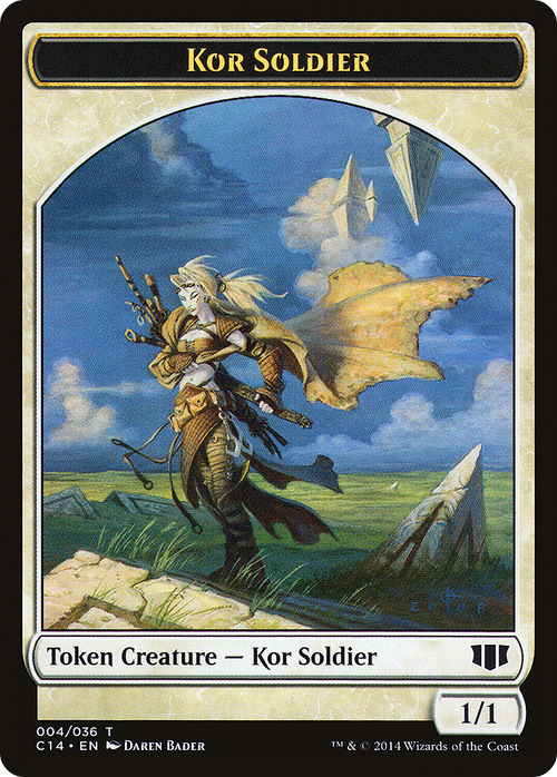 Kor Soldier // Pegasus Double-sided Token (C14-4 // 5) - Commander 2014 Tokens