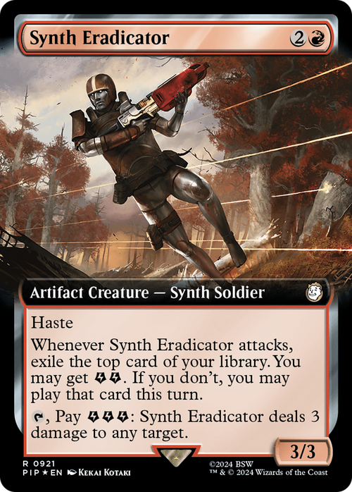 Synth Eradicator (Extended Art) (Surge Foil) (PIP-921) - Fallout: (Extended Art) Foil