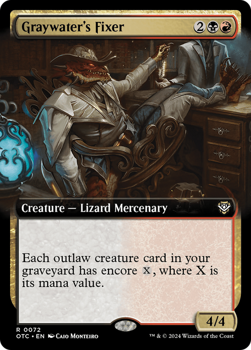 Graywater's Fixer (Extended Art) (OTC-072) - Outlaws of Thunder Junction Commander: (Extended Art)