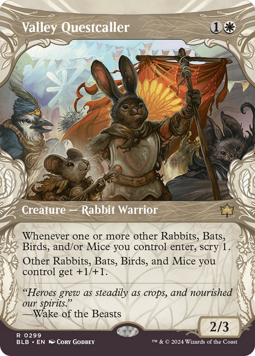 Valley Questcaller (Showcase) (BLB-299) - Bloomburrow: (Showcase) (Borderless) Foil