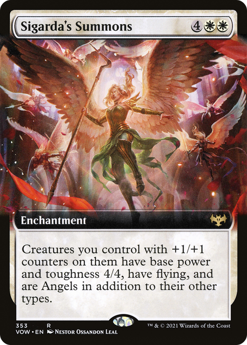 Sigarda's Summons (Extended Art) (VOW-353) - Innistrad: Crimson Vow: (Extended Art)