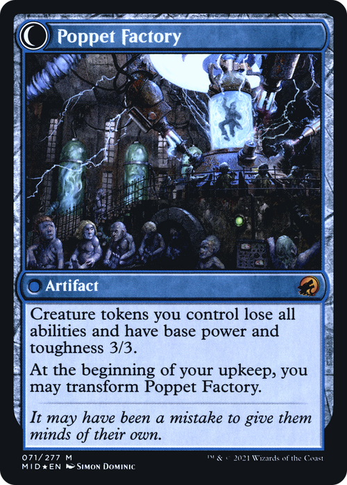 Poppet Stitcher (PRE-71S) - Innistrad: Midnight Hunt Promos: (Double Faced Transform) Foil