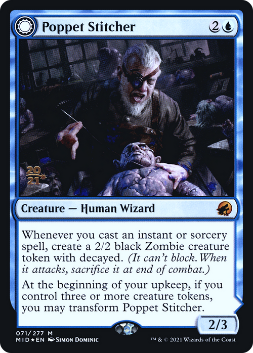Poppet Stitcher (PRE-71S) - Innistrad: Midnight Hunt Promos: (Double Faced Transform) Foil