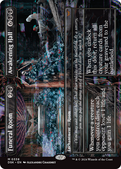 Funeral Room // Awakening Hall (Borderless) (DSK-338) - Duskmourn: House of Horror Foil