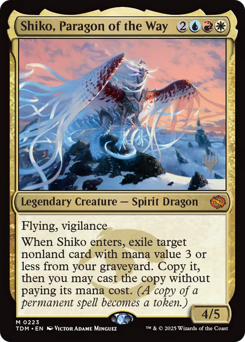 Shiko, Paragon of the Way (PPTDM-223P) - Promo Pack: Tarkir: Dragonstorm Foil