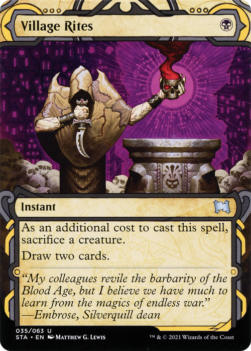 Village Rites (STA-035) - Strixhaven Mystical Archive: (Showcase) (Borderless) Etched Foil
