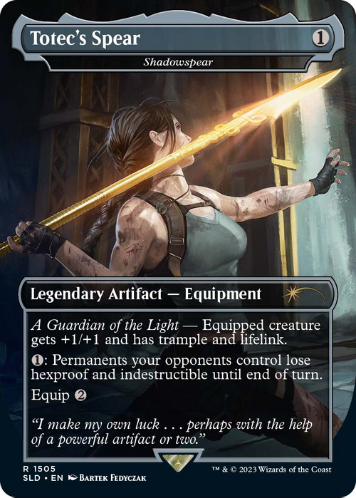 Totec's Spear - Shadowspear (SLD-1505) - Secret Lair Drop / Totec's Spear (Borderless) Foil