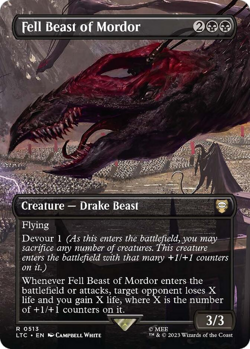 Fell Beast of Mordor (Borderless) (LTC-513) - Tales of Middle-earth Commander Foil
