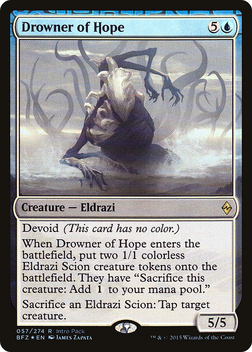 Drowner of Hope (UMP-057) - Battle for Zendikar Promos: (devoid) Foil