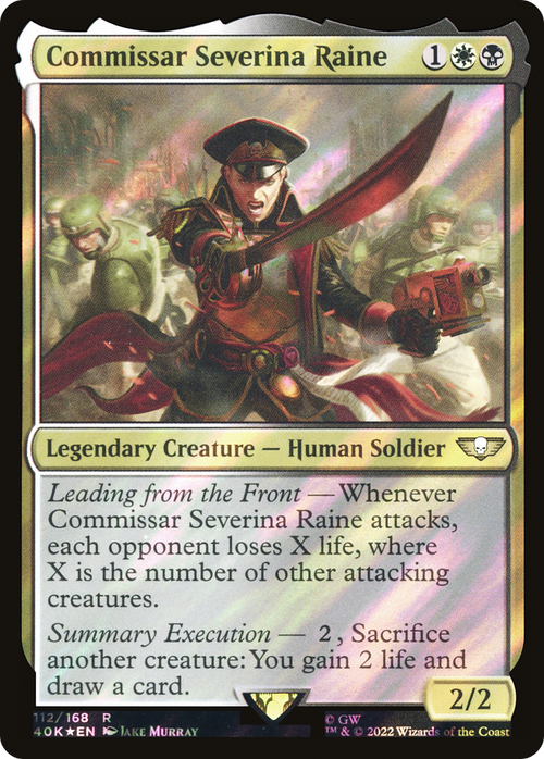 Commissar Severina Raine (Surge Foil) (40K-112) - Warhammer 40,000 Commander Foil