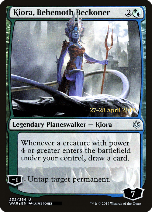 Kiora, Behemoth Beckoner (PRE-232S) - War of the Spark Promos Foil