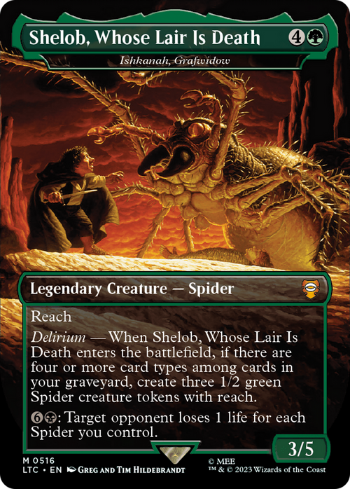 Shelob, Whose Lair Is Death - Ishkanah, Grafwidow (Borderless) (LTC-516) - Tales of Middle-earth Commander / Shelob, Whose Lair Is Death