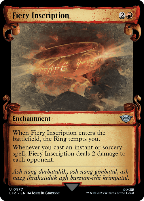 Fiery Inscription (Showcase Scrolls) (LTR-577) - The Lord of the Rings: Tales of Middle-earth: (Showcase)